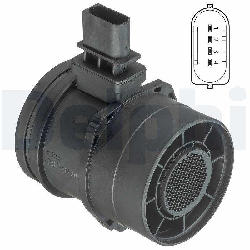 Für DELPHI AF10394-12B1 Mass Air Flow Sensor AF10394-12B1 Air flowmeter (4 pin, - Bild 5