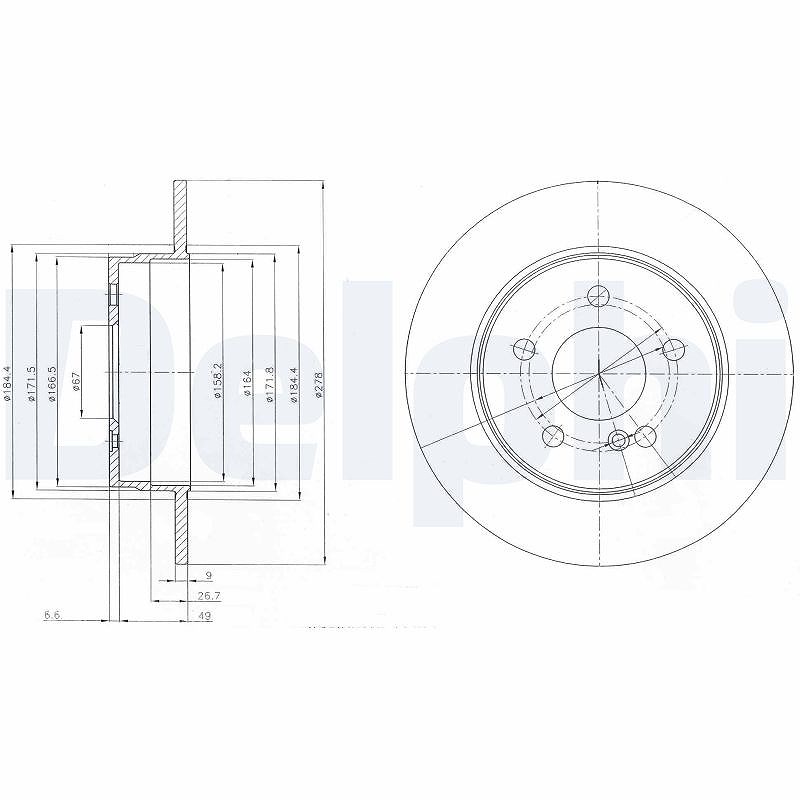 Delphi Bremsscheibe [Hersteller-Nr. BG4152] für Mercedes-Benz