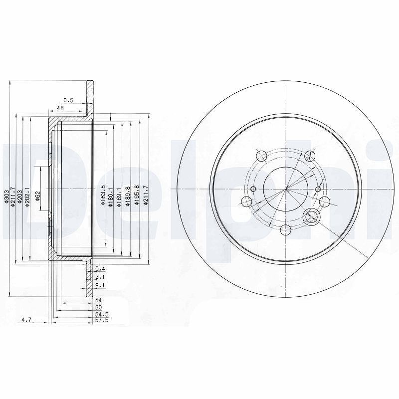 Delphi Bremsscheibe [Hersteller-Nr. BG3691] für Chery, Toyota