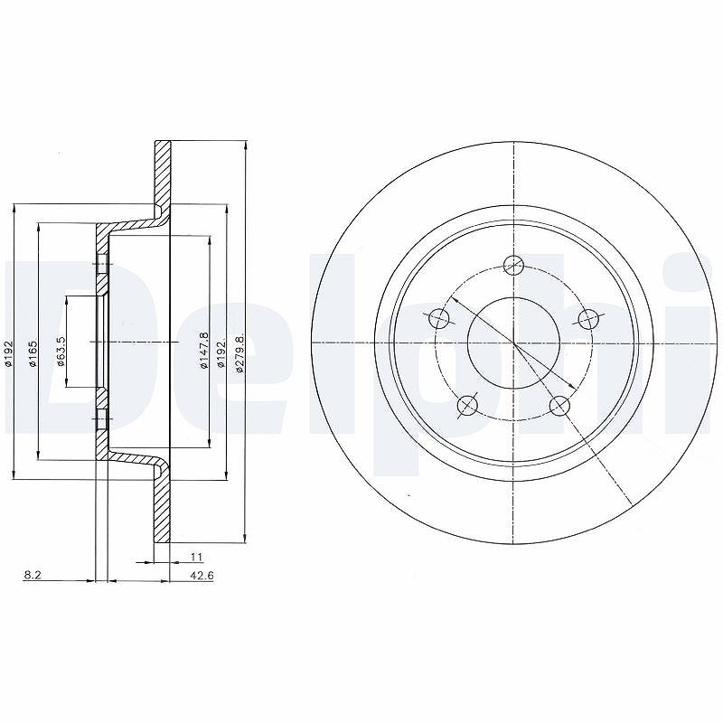 Delphi Bremsscheibe [Hersteller-Nr. BG4533C] für Ford