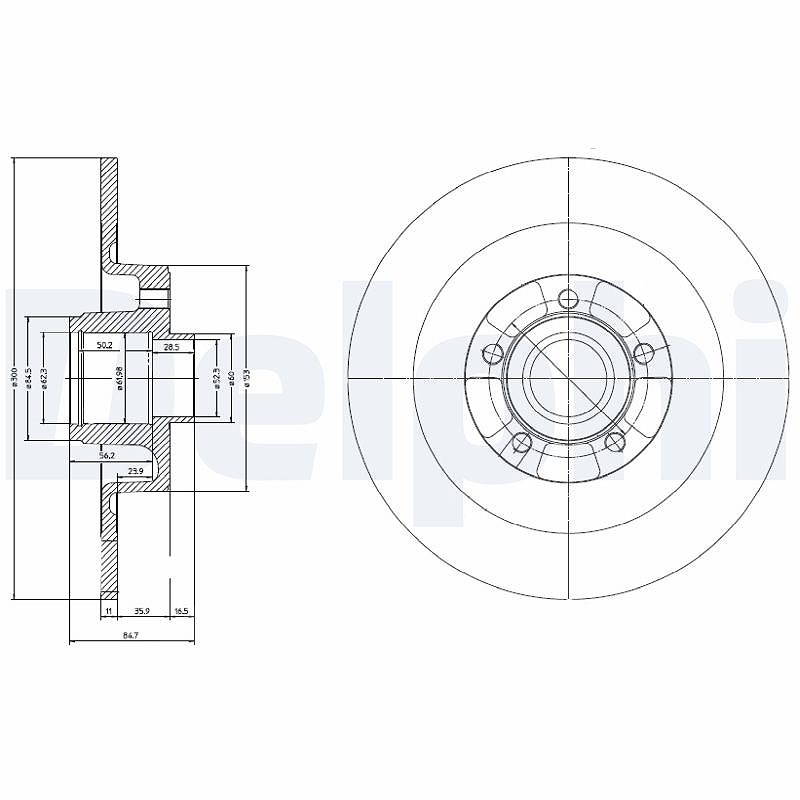 Delphi Bremsscheibe [Hersteller-Nr. BG9024RS] für Renault
