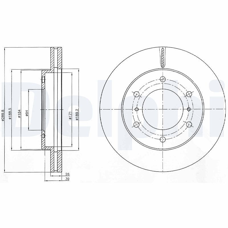 Delphi Bremsscheibe [Hersteller-Nr. BG4229] für Mitsubishi