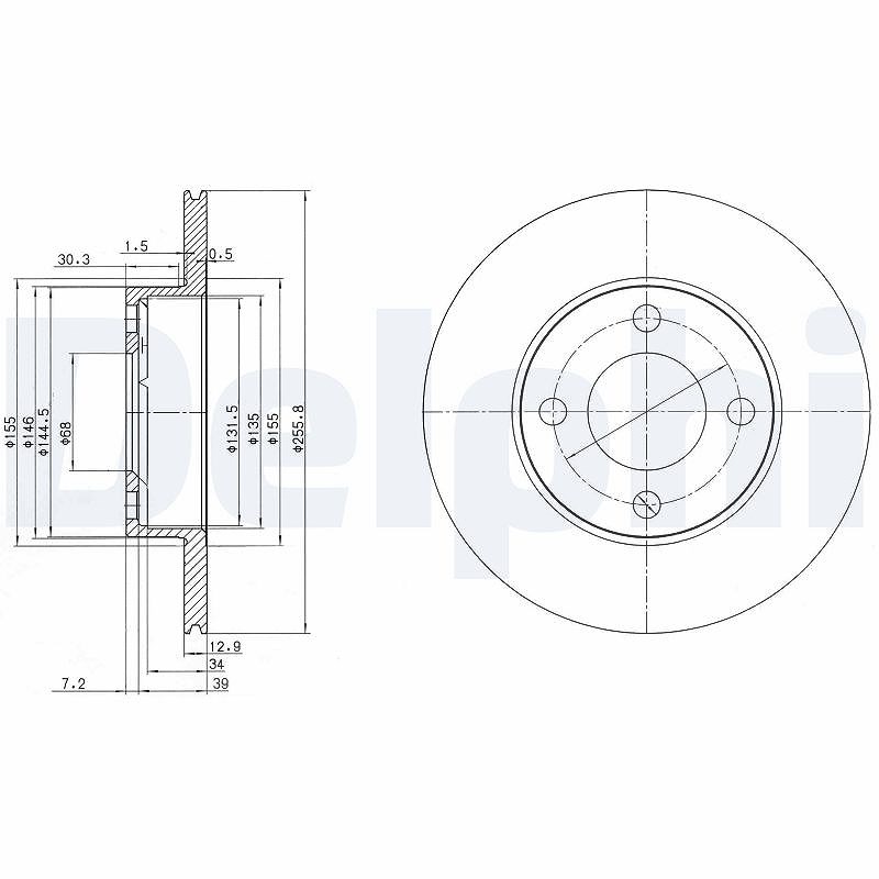 Delphi Bremsscheibe [Hersteller-Nr. BG2215] für Audi