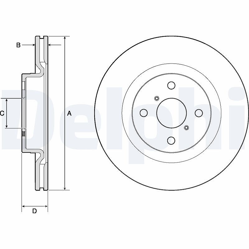 Delphi Bremsscheibe [Hersteller-Nr. BG4762C] für Toyota