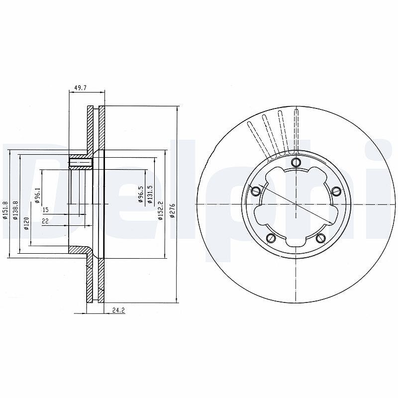 Delphi Bremsscheibe [Hersteller-Nr. BG4173] für Nissan