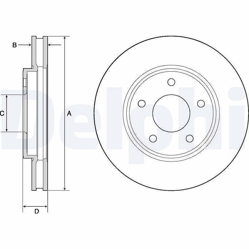 Delphi Bremsscheibe [Hersteller-Nr. BG4678C] für Nissan