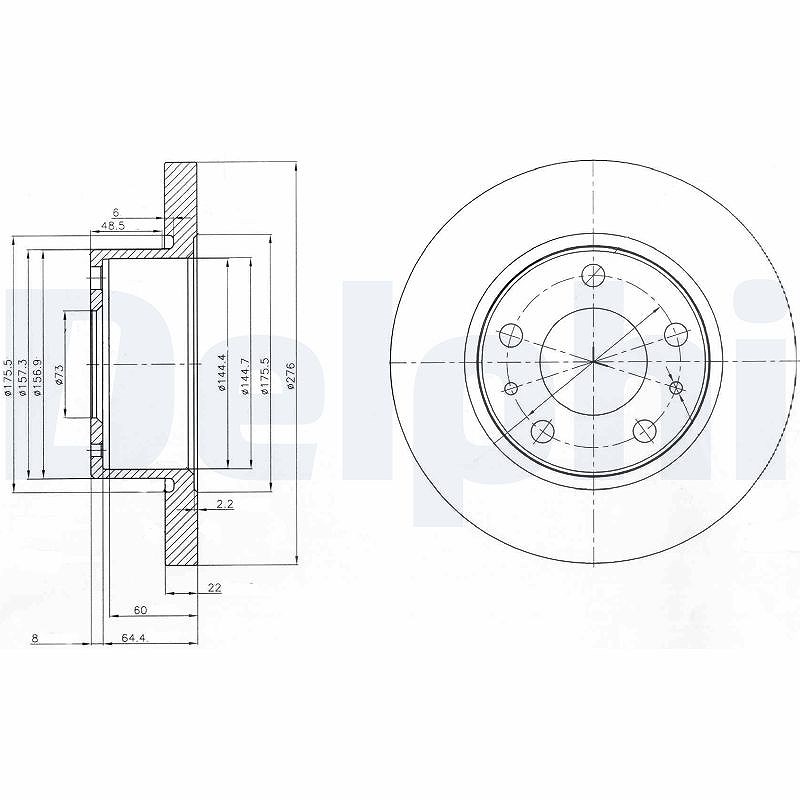 Delphi Bremsscheibe [Hersteller-Nr. BG3752] für Iveco