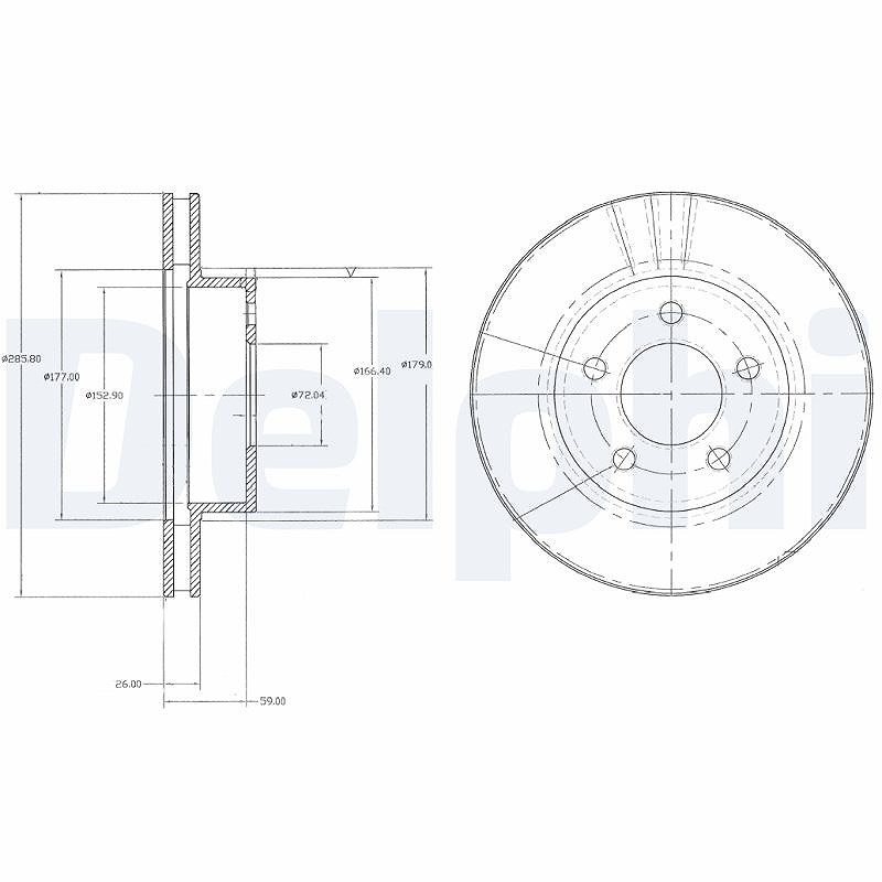 Delphi Bremsscheibe [Hersteller-Nr. BG3546] für Ford Usa