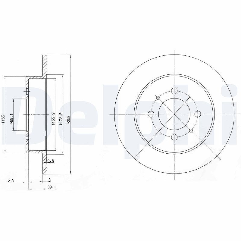 Delphi Bremsscheibe [Hersteller-Nr. BG3125] für Nissan