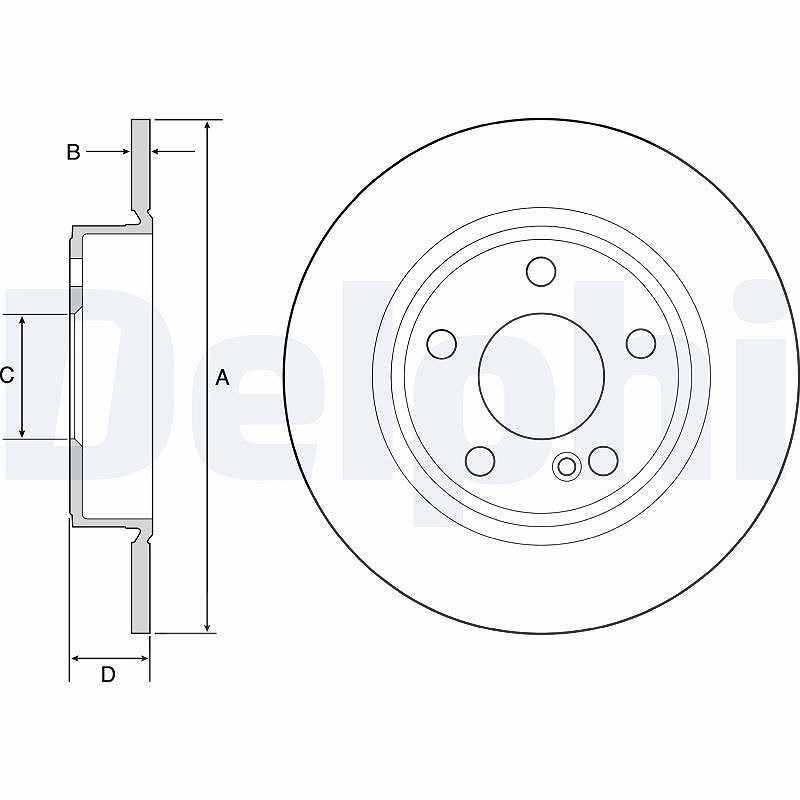 Delphi Bremsscheibe [Hersteller-Nr. BG4555C] für Mercedes-Benz