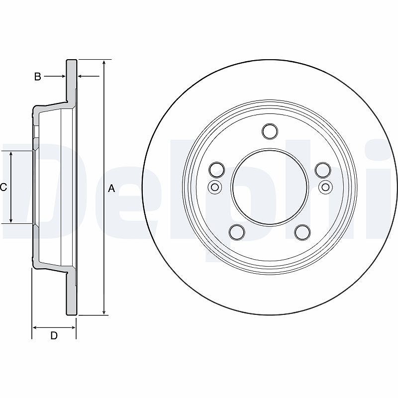 Delphi Bremsscheibe [Hersteller-Nr. BG4559C] für Kia, Hyundai