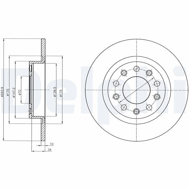 Delphi Bremsscheibe [Hersteller-Nr. BG4315] für Alfa Romeo