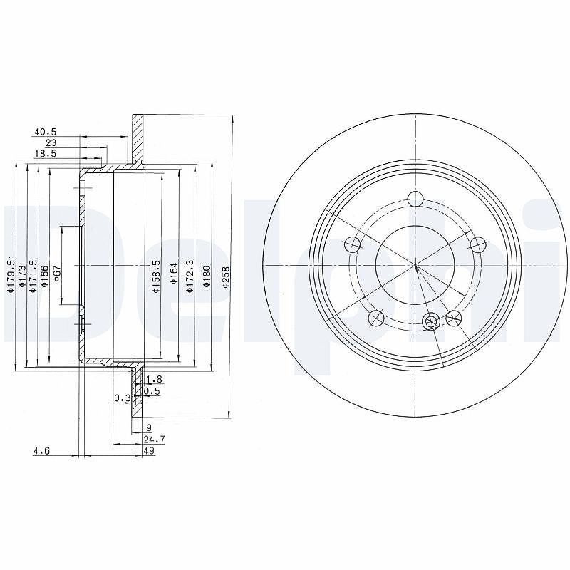Delphi Bremsscheibe [Hersteller-Nr. BG2761] für Mercedes-Benz