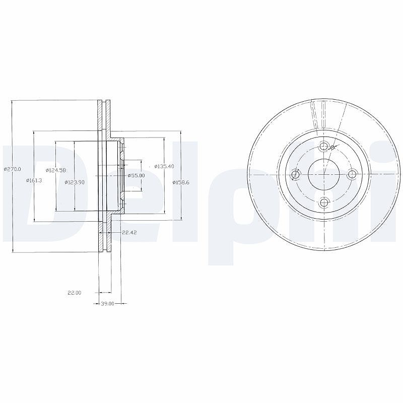 2x Bremsscheibe belüftet BG3966 DELPHI für MAZDA MX-5 II - Bild 4