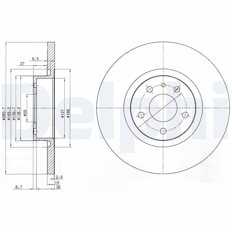Delphi Bremsscheibe [Hersteller-Nr. BG3420] für Alfa Romeo