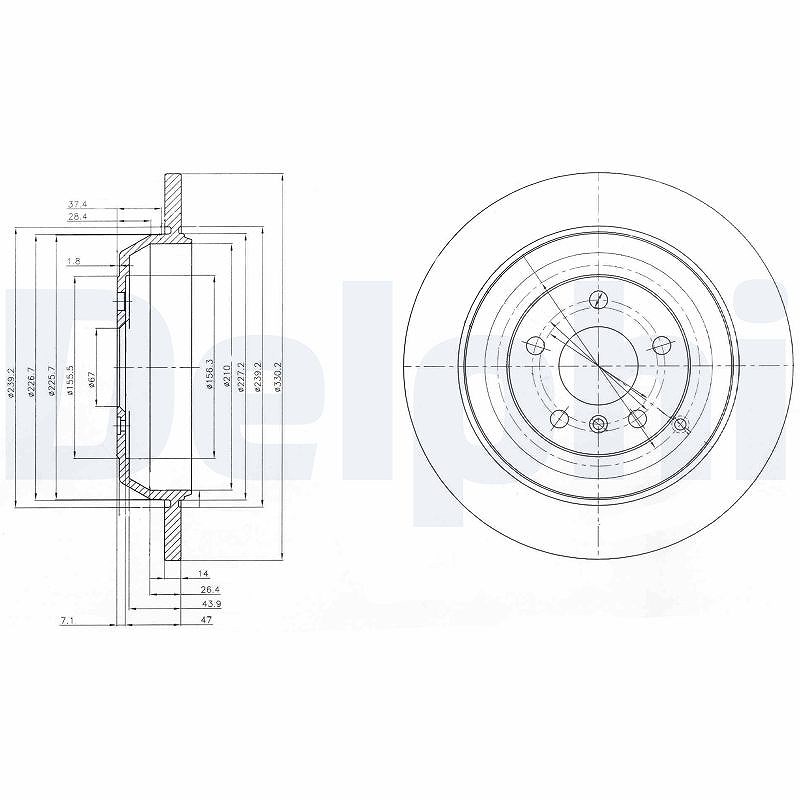 Delphi Bremsscheibe [Hersteller-Nr. BG4031] für Mercedes-Benz