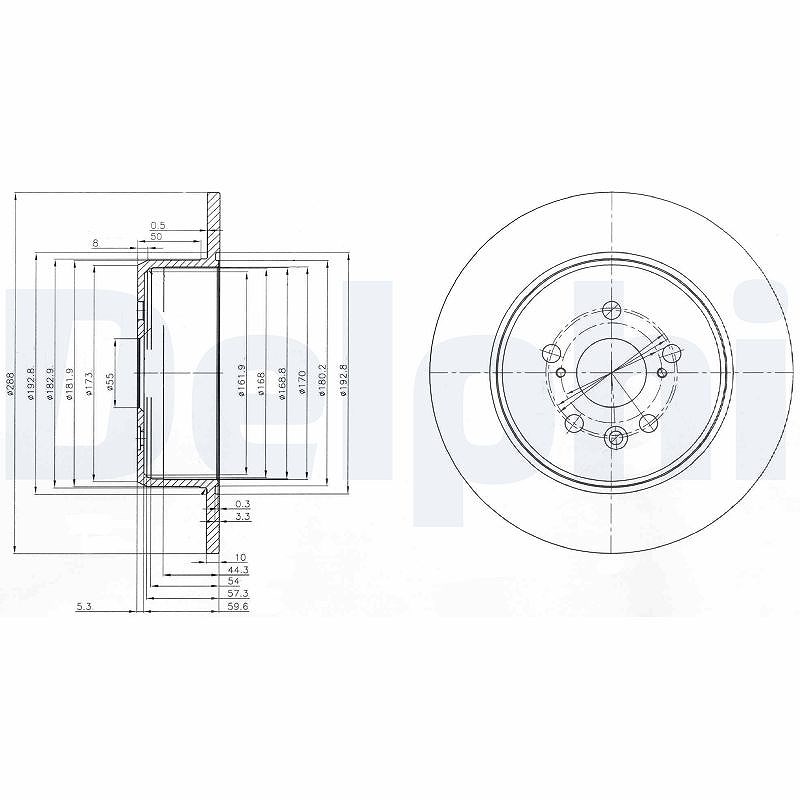 Delphi Bremsscheibe [Hersteller-Nr. BG3777] für Toyota