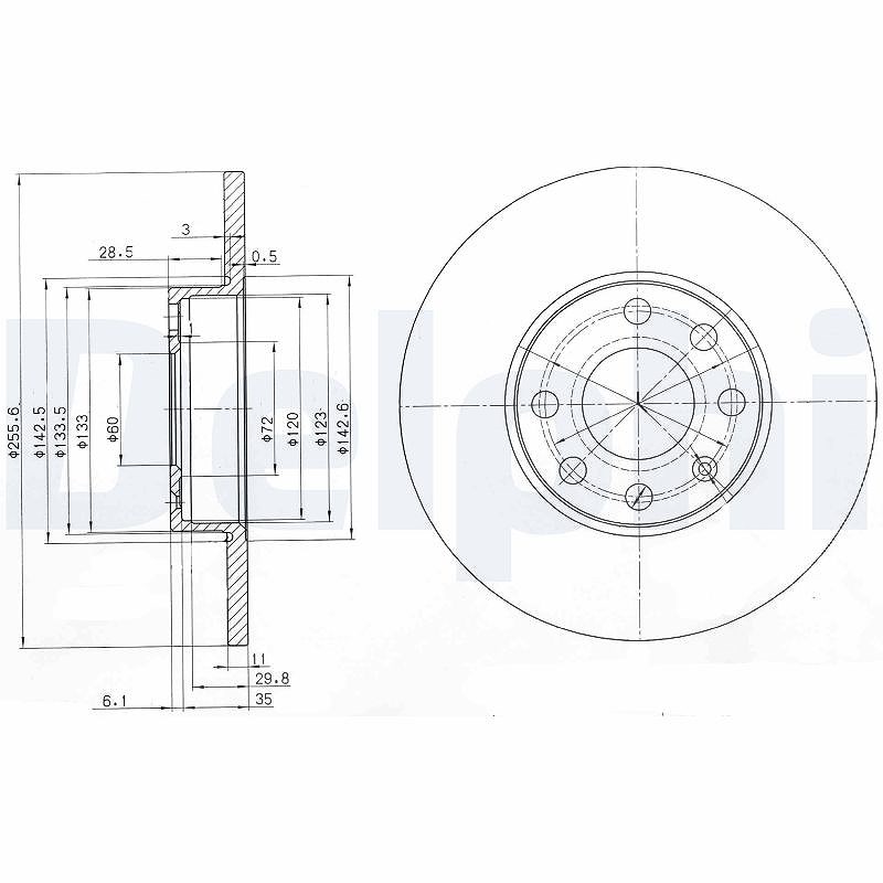 Delphi Bremsscheibe [Hersteller-Nr. BG3402] für Opel, Vauxhall