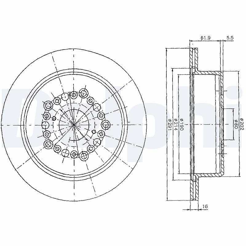 Delphi Bremsscheibe [Hersteller-Nr. BG2662] für Ford
