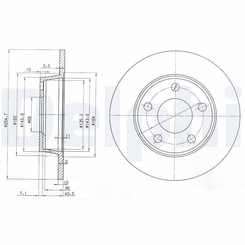 Delphi Bremsscheibe [Hersteller-Nr. BG3671] für Audi