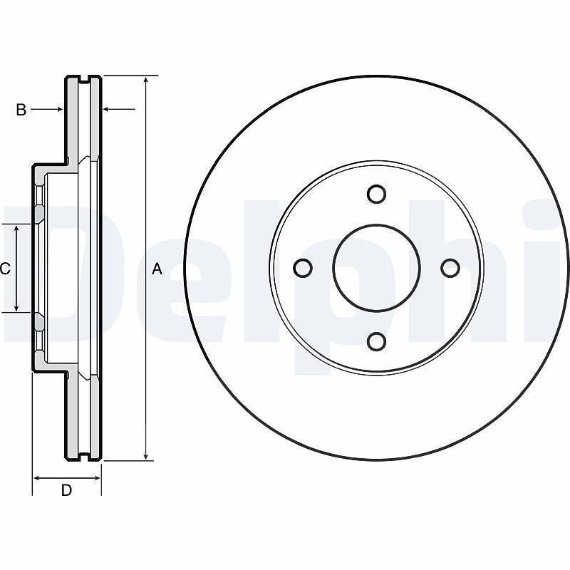 Delphi Bremsscheibe [Hersteller-Nr. BG4454] für Nissan