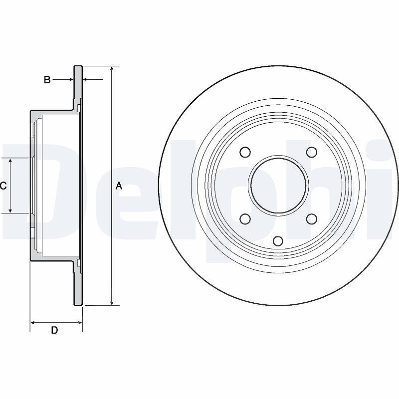 Delphi Bremsscheibe [Hersteller-Nr. BG4666C] für Nissan