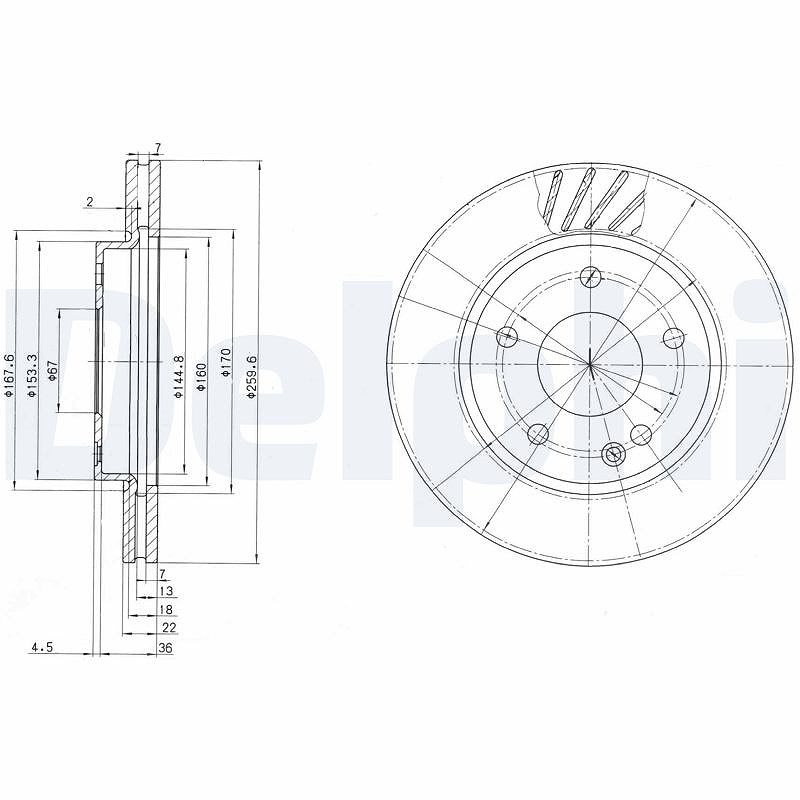 Delphi Bremsscheibe [Hersteller-Nr. BG3395] für Mercedes-Benz
