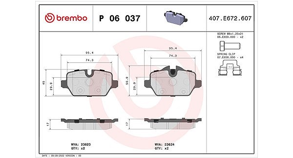 Magneti Marelli Bremsbelagsatz, Scheibenbremse [Hersteller-Nr. 363700406037] für BMW