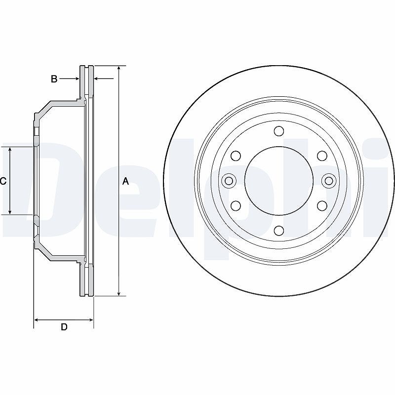 Delphi Bremsscheibe [Hersteller-Nr. BG4692C] für Hyundai
