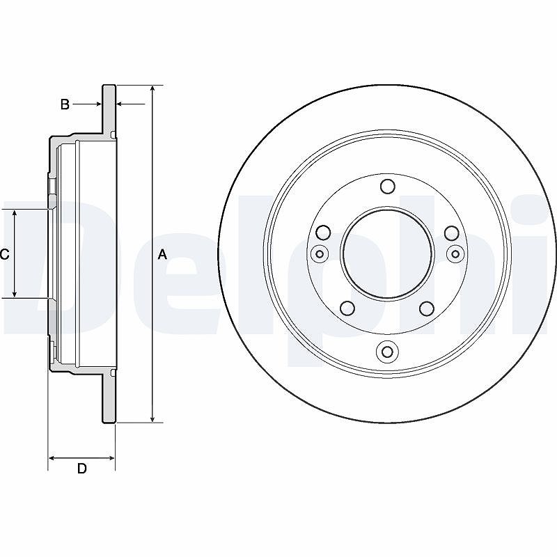 Delphi Bremsscheibe [Hersteller-Nr. BG4767C] für Hyundai, Kia
