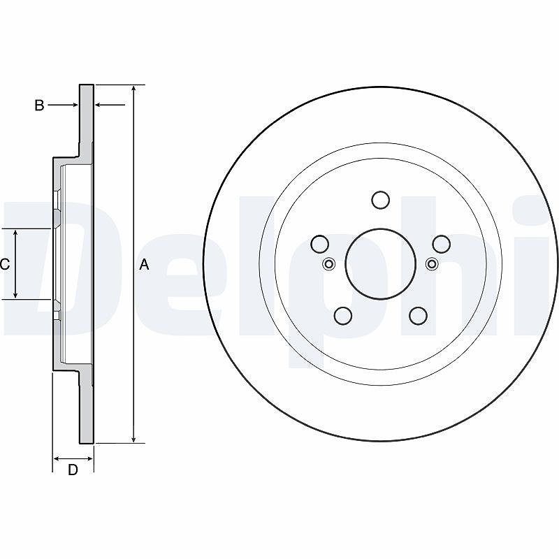 Delphi Bremsscheibe [Hersteller-Nr. BG4650C] für Lexus, Toyota