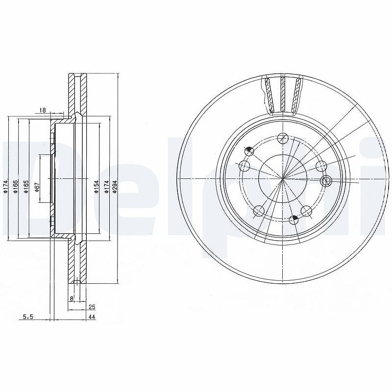 Delphi Bremsscheibe [Hersteller-Nr. BG2772] für Mercedes-Benz