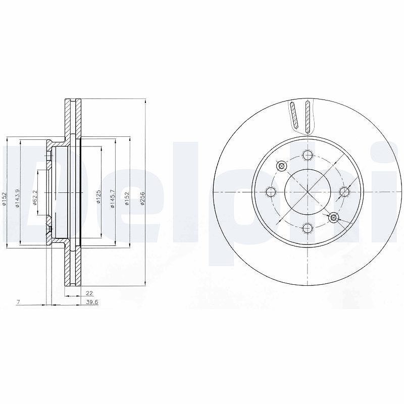 Delphi Bremsscheibe [Hersteller-Nr. BG4096] für Kia, Hyundai