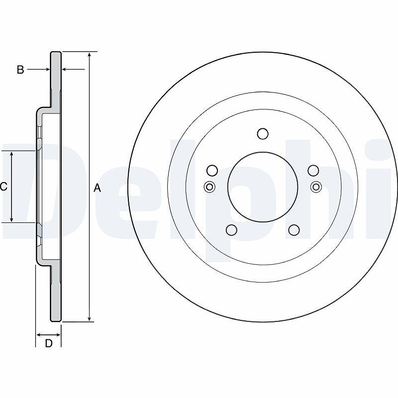 Delphi Bremsscheibe [Hersteller-Nr. BG4563C] für Hyundai