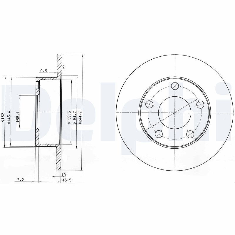 Delphi Bremsscheibe [Hersteller-Nr. BG3382] für Audi