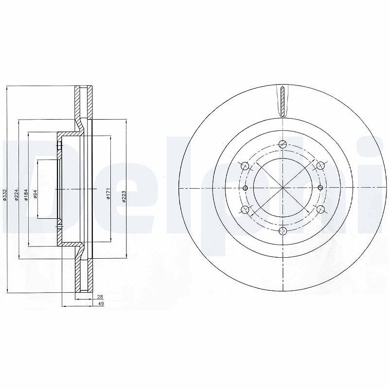 Delphi Bremsscheibe [Hersteller-Nr. BG4228] für Mitsubishi