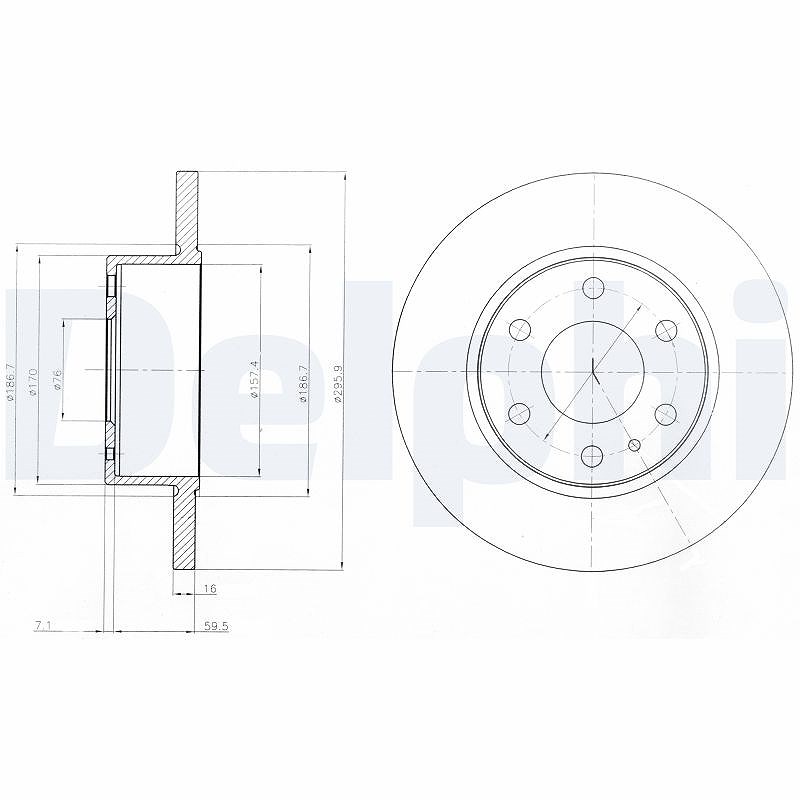 Delphi Bremsscheibe [Hersteller-Nr. BG4164] für Iveco