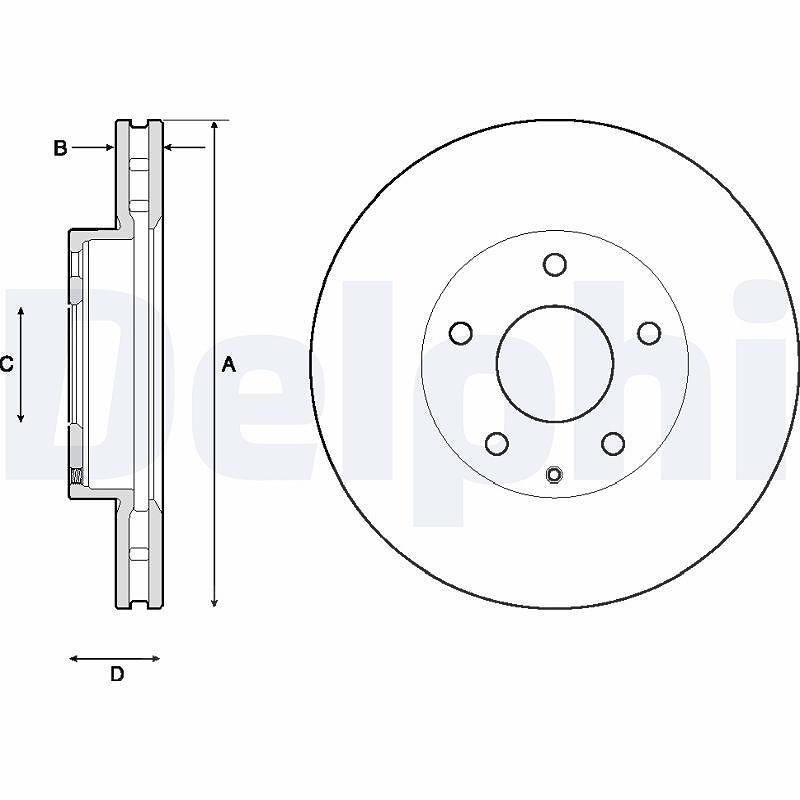 2x Bremsscheibe Delphi BG4712C 2 Bremsscheiben Vorderachse Vorne für Mazda - Bild 3