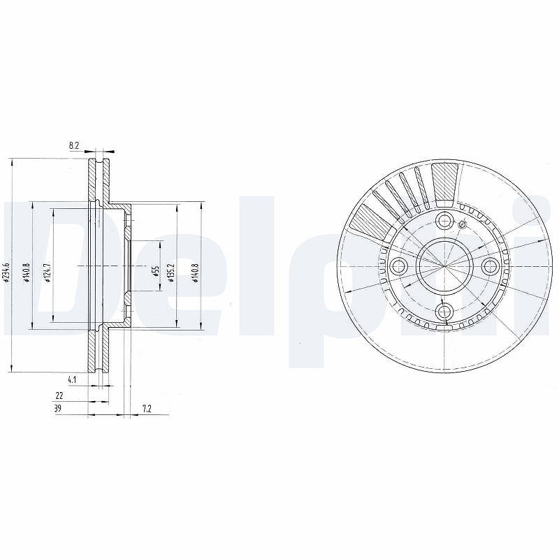 Delphi Bremsscheibe [Hersteller-Nr. BG3508] für Mazda