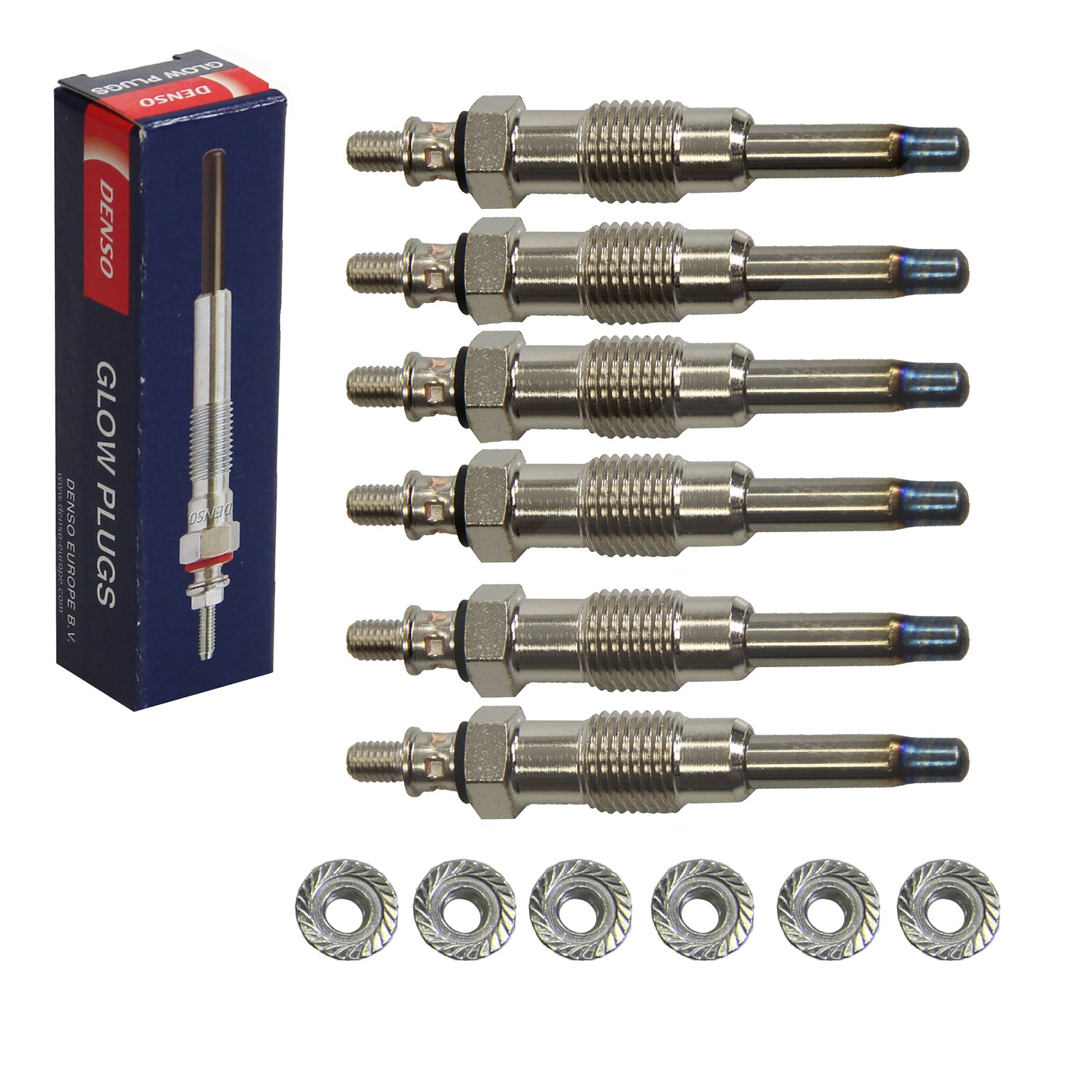 Denso 6x Glühkerze [Hersteller-Nr. DG-001] für Land Rover, Opel, Daihatsu, Tata, Peugeot, Mercedes-Benz, Bedford, Citroën, BMW