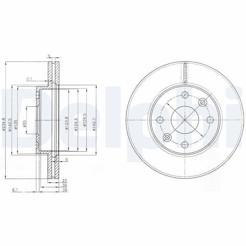 Delphi Bremsscheibe [Hersteller-Nr. BG3802] für Kia