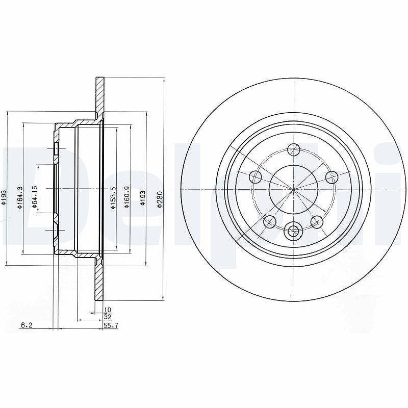 Delphi Bremsscheibe [Hersteller-Nr. BG3550] für Rover, Mg