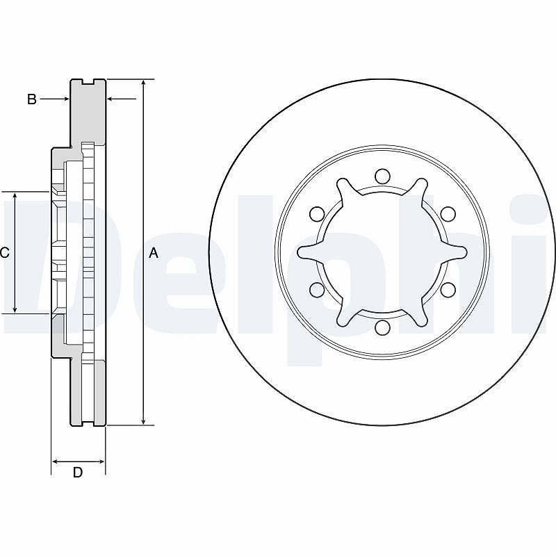Delphi Bremsscheibe [Hersteller-Nr. BG4795C] für Nissan