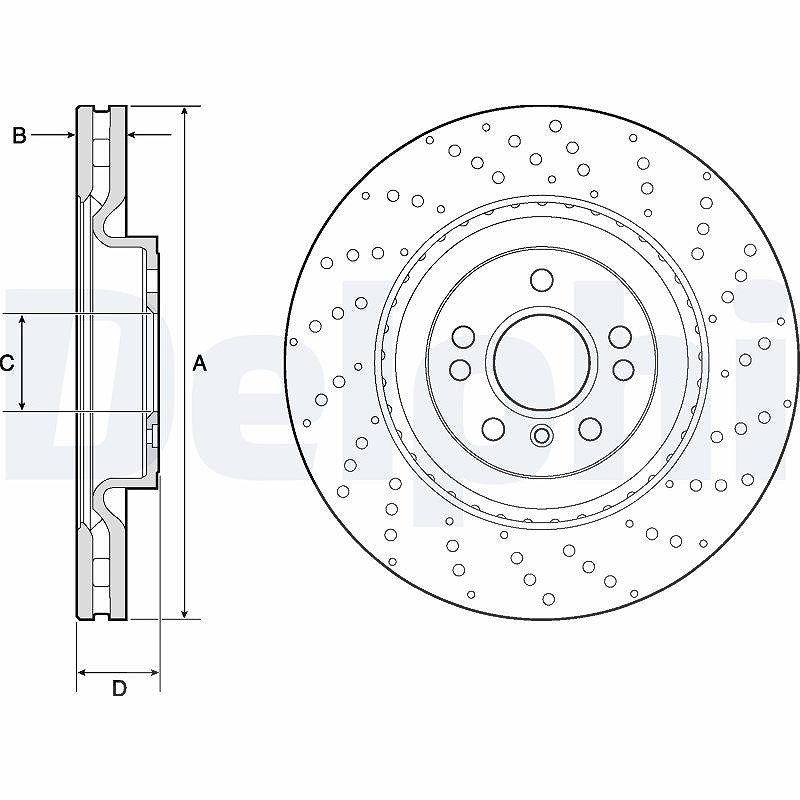 Delphi Bremsscheibe [Hersteller-Nr. BG9149C] für Mercedes-Benz