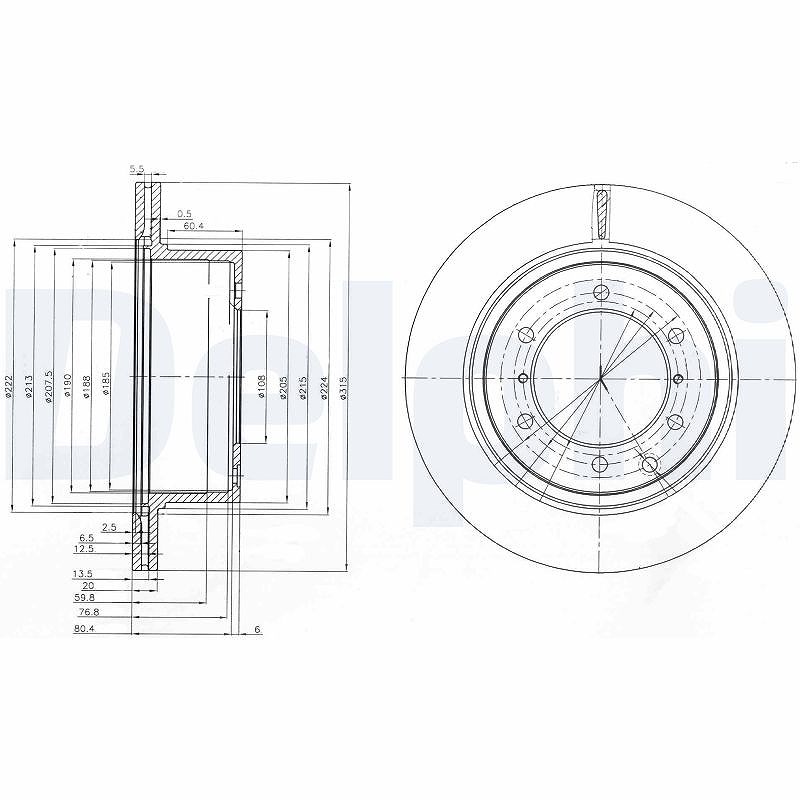 Delphi Bremsscheibe [Hersteller-Nr. BG4014] für Hyundai