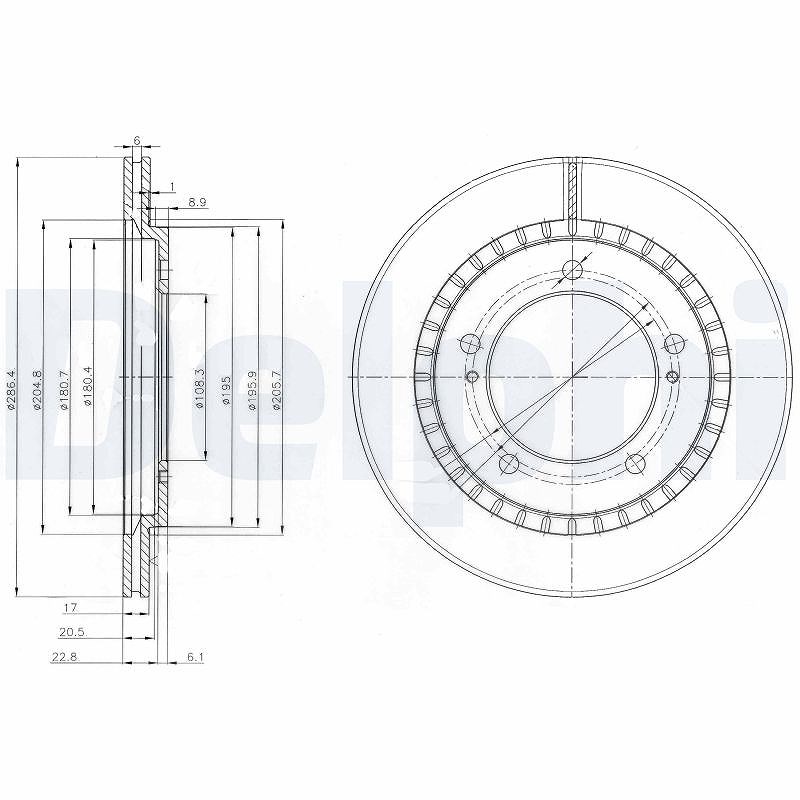Delphi Bremsscheiben Bg3820 Vorne, Belüftet, 2 Stück - Bild 5