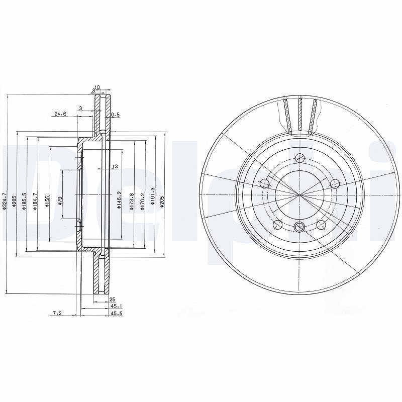 Delphi Bremsscheibe [Hersteller-Nr. BG3830] für BMW
