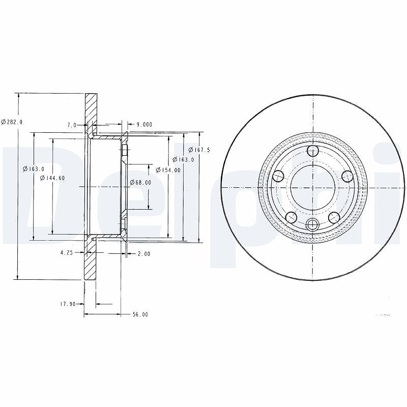 Delphi Bremsscheibe [Hersteller-Nr. BG2898] für VW