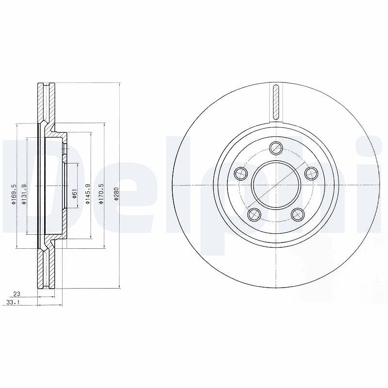 Delphi Bremsscheibe [Hersteller-Nr. BG3704] für Chrysler