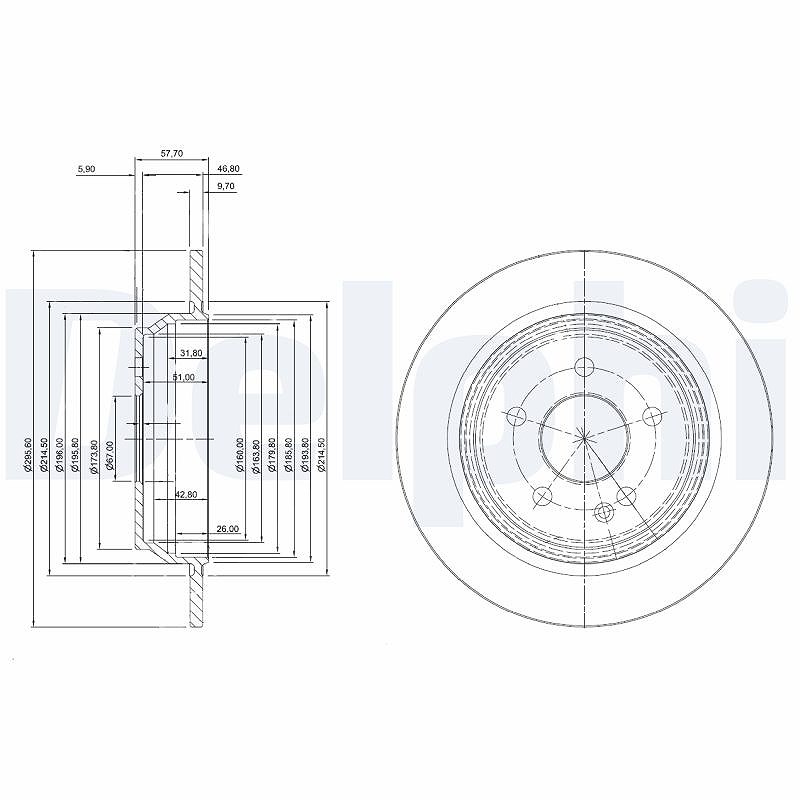 Delphi Bremsscheibe [Hersteller-Nr. BG3969] für Mercedes-Benz